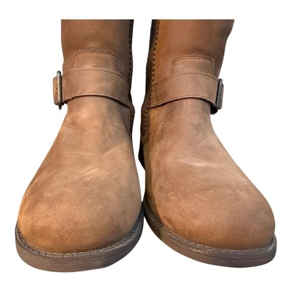 UGG Oregon Shearling Moto Buckle Stout Brown Boot Women size 7 - Picture 3 of 10